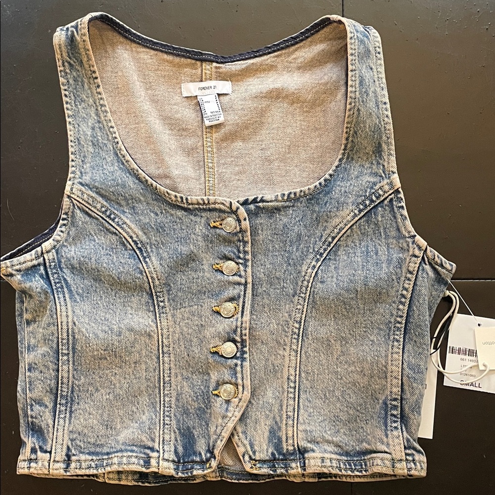 Forever 21 Denim Button-Up Vest